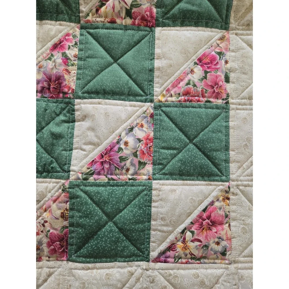 Mini Quilt Wall Hanging Baby Hand Made Stitched 38.5